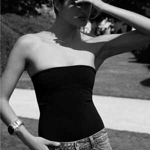 Zara Black Strapless Bodysuit